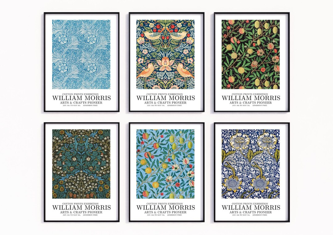 Set of 6 William Morris Prints, Art Nouveau Print, Exhibition Print ...