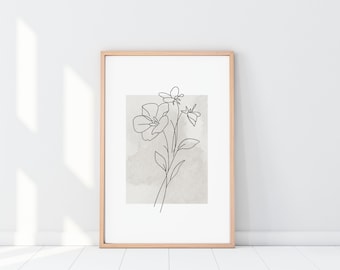 Arte de pared neutral, arte de pared minimalista, arte de pared imprimible, descarga digital, arte de línea minimalista, arte de pared imprimible, impresión de arte minimalista