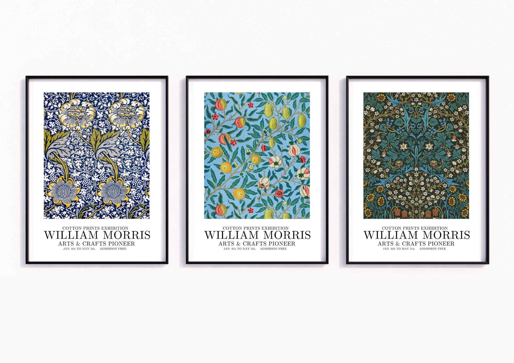 Set of 6 William Morris Prints, Art Nouveau Print, Exhibition Print ...