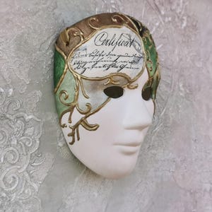 Mask, Wall Mask, Venetian Hand Painted Mask, Home Decor Mask, Full Face Decorative Wall Mask, Collector Gift, Art Ceramic Wall Mask, Gifts