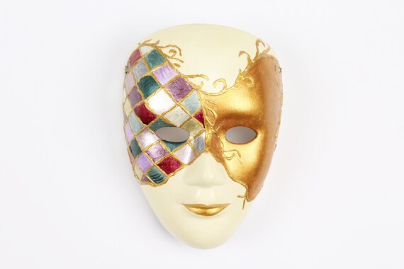 Venetian Decorative Mask Hand Painted Mardi Gras Carnival Etsy