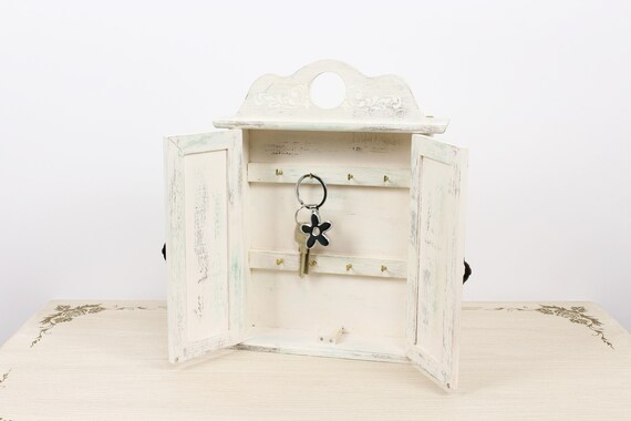 Key Storage Cabinet Wooden Key Box Wall Key Holder Wall Etsy