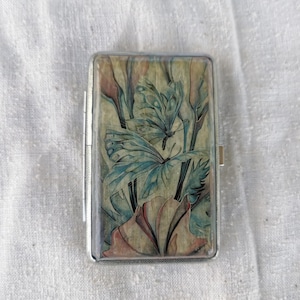 Zigarettenspitze, Zigarettenschachtel, Schmetterling Decoupage Zigarettenetui, verzierte Zigarettenetui, Metall Zigarettenetui, Visitenkartenhalter