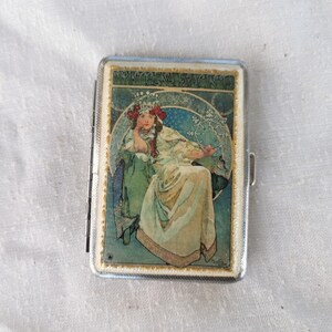 Frau Zigarettenetui, verzierte Zigarettenschachtel, Zigarettenetui 80 mm King Size mit Metallhaltern, Brieftasche für Visitenkarten, Geschenke