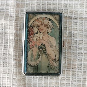 Frau Zigarettenetui, verzierte Zigarettenschachtel, Metall Zigarettenspitze, doppelseitige Zigarettenschachtel, Visitenkartenhalter Brieftasche