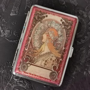 Portasigarette da donna, scatola per sigarette decorata, portasigarette da 80 mm King Size con supporti in metallo, porta biglietti da visita, portafoglio, regali