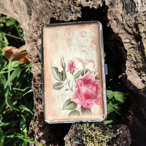 Zigarettenspitze, Metall Zigarettenetui, Vintage Rose Zigarettenetui, Zigarettenschachtel, dekoriertes Zigarettenetui, Visitenkartenhalter, Geschenke