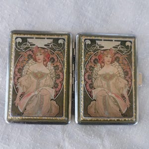 Frau Zigarettenetui, verzierte Zigarettenschachtel, Zigarettenetui 80 mm King Size mit Metallhaltern, Brieftasche für Visitenkarten, Geschenke