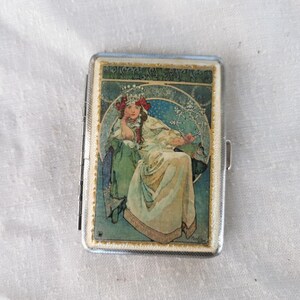 Frau Zigarettenetui, verzierte Zigarettenschachtel, Zigarettenetui 80 mm King Size mit Metallhaltern, Brieftasche für Visitenkarten, Geschenke