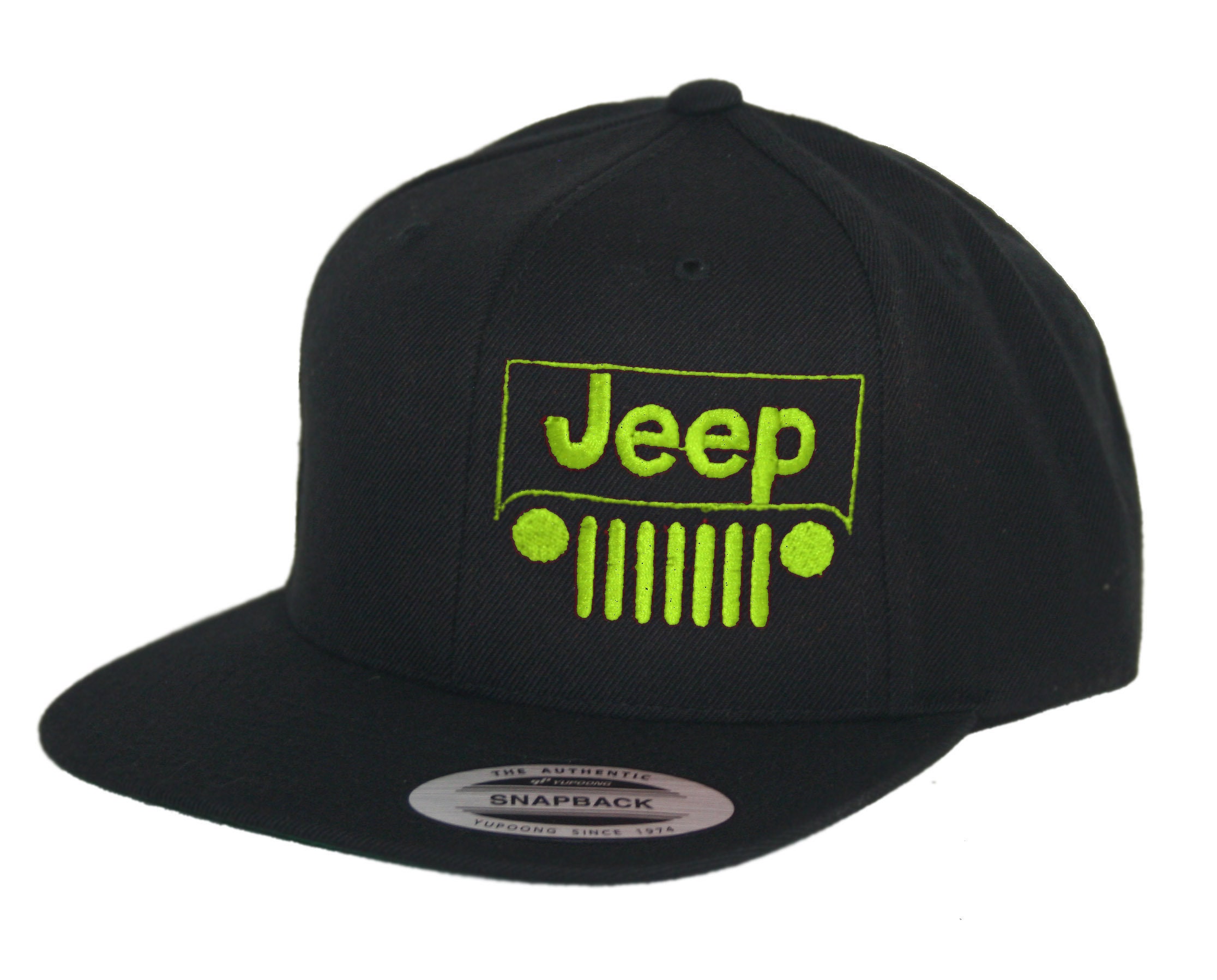Jeep Flat Bill Snapback Hat Cap 4X4 CJ Etsy