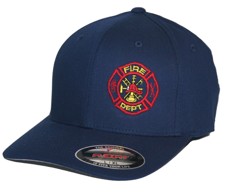 Fire Department Hat Flexfit Curved Bill Fitted Cap EMT Etsy
