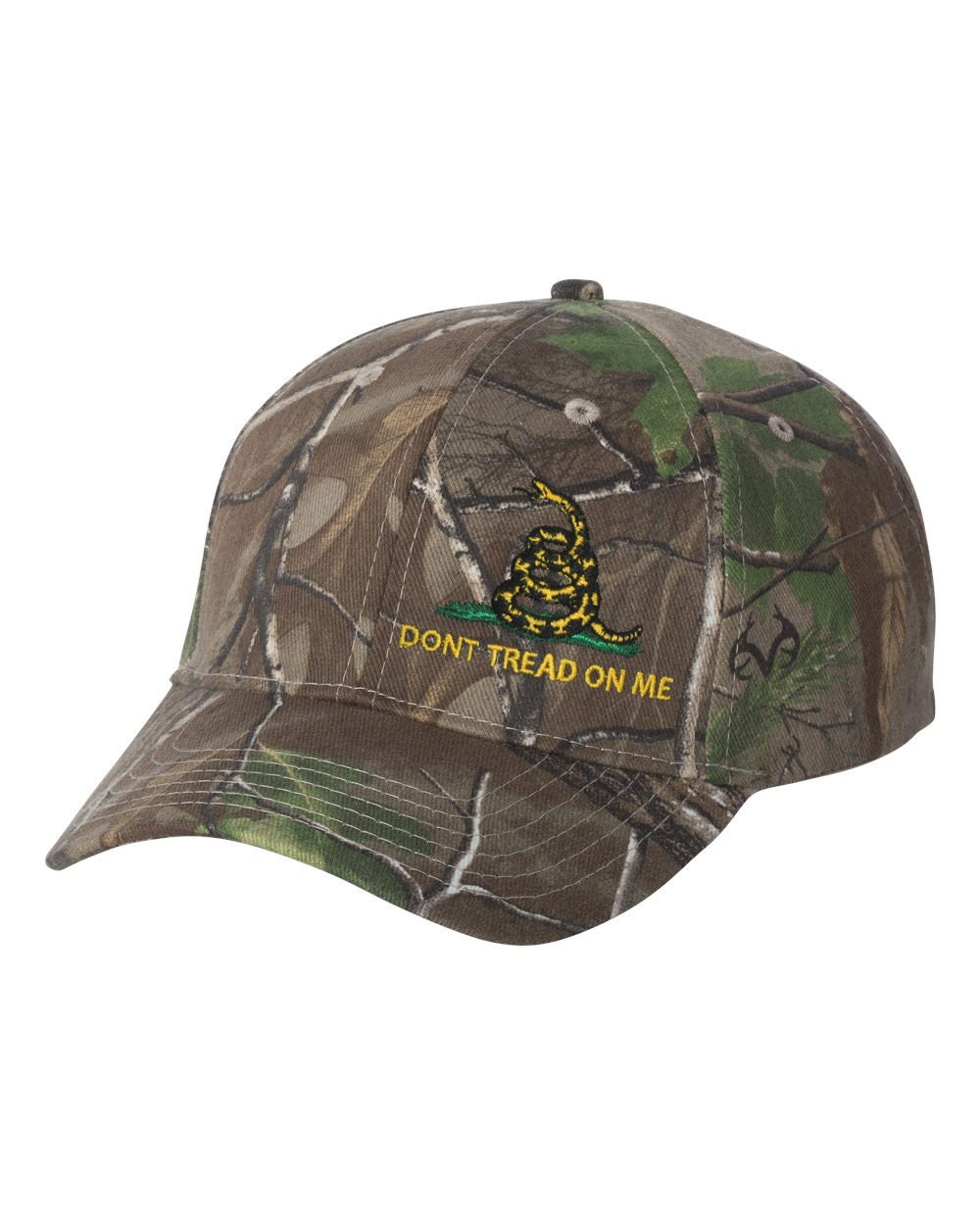 Gadsden Flag Hat Camo Curved Bill Cap 
