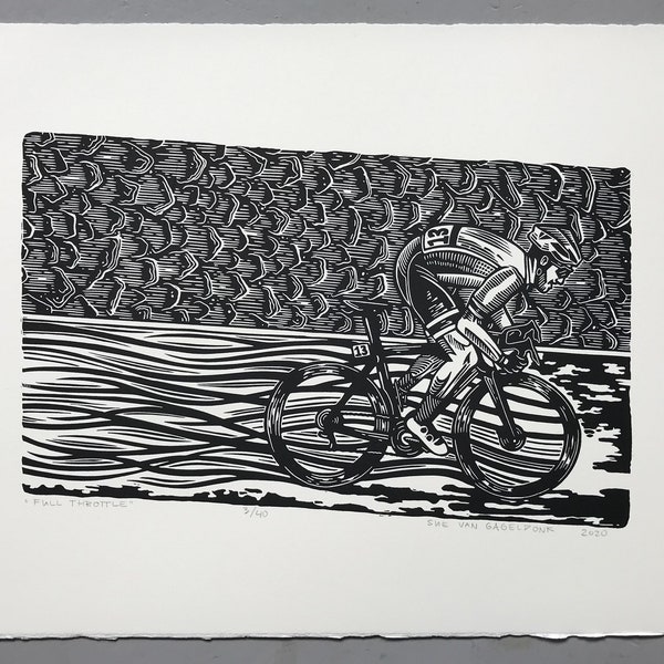 Full Throttle // Original linocut