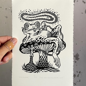 Dreamer // Original lino print