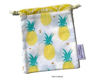 Practical POUCH - Mask Pouch - Pineapple - Reusable Bag, Zero Waste