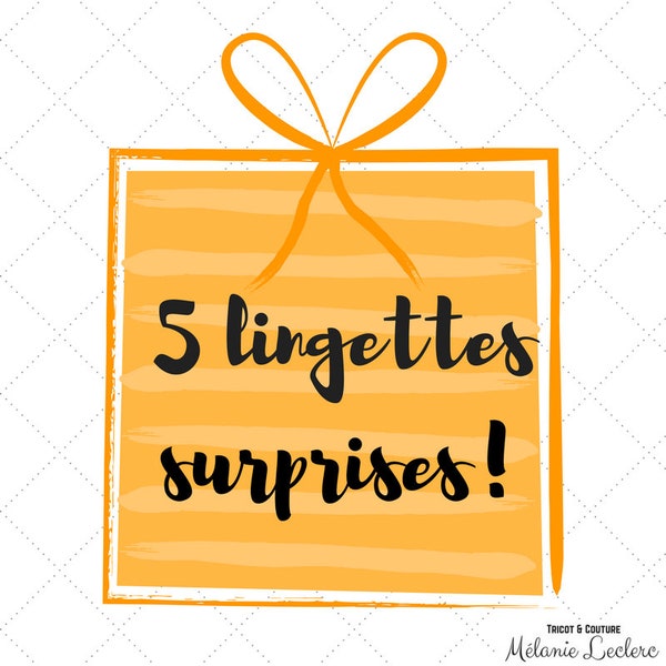 Lingettes SURPRISES, lot de 5 lingettes motifs variés, achat MYSTÈRE