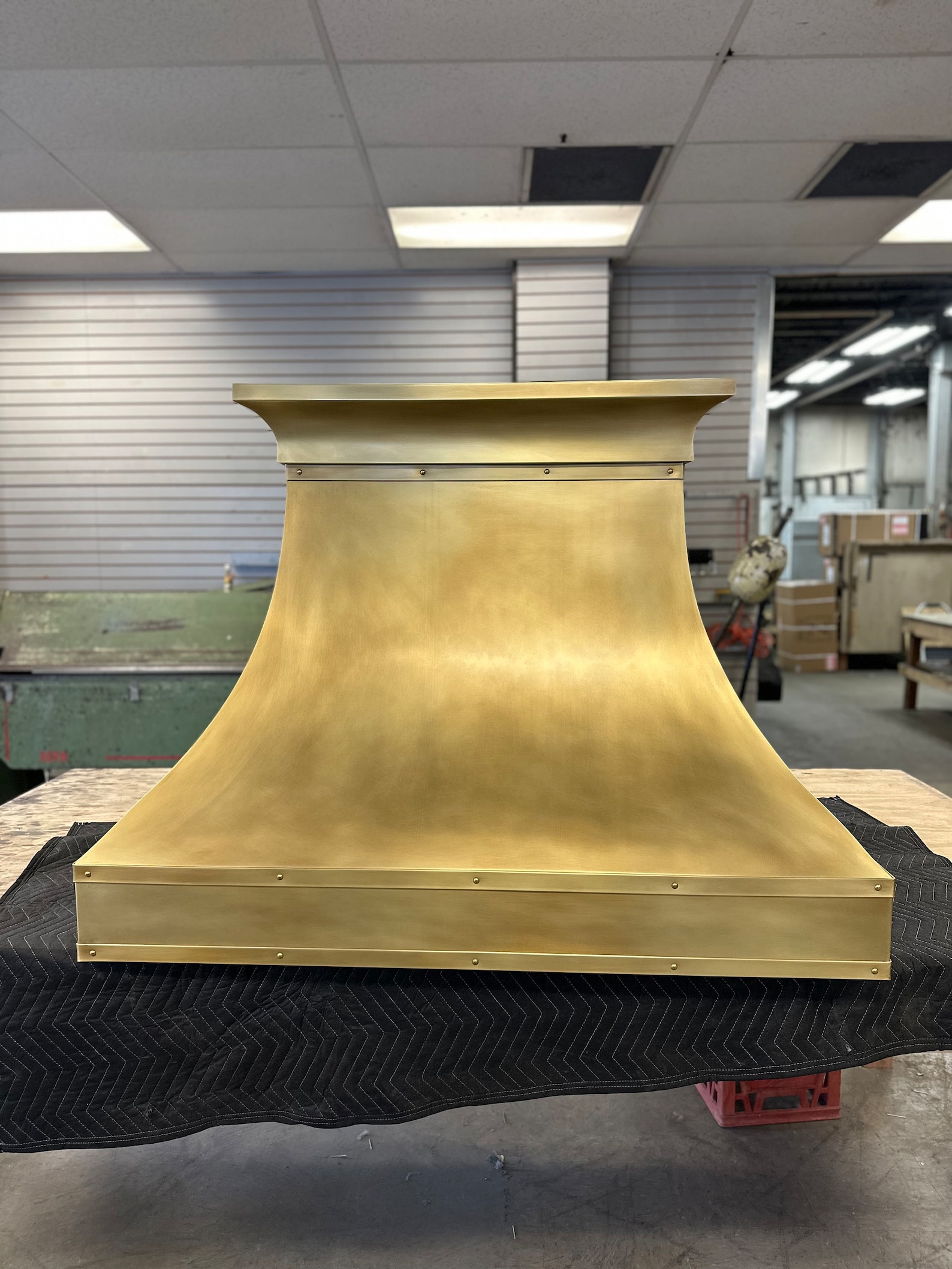 Custom Made All Brass Range Hood for Bluestar Range Brass Trims and