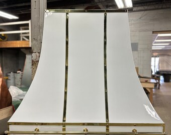 White Custom Range Kitchen Hood- Vent included