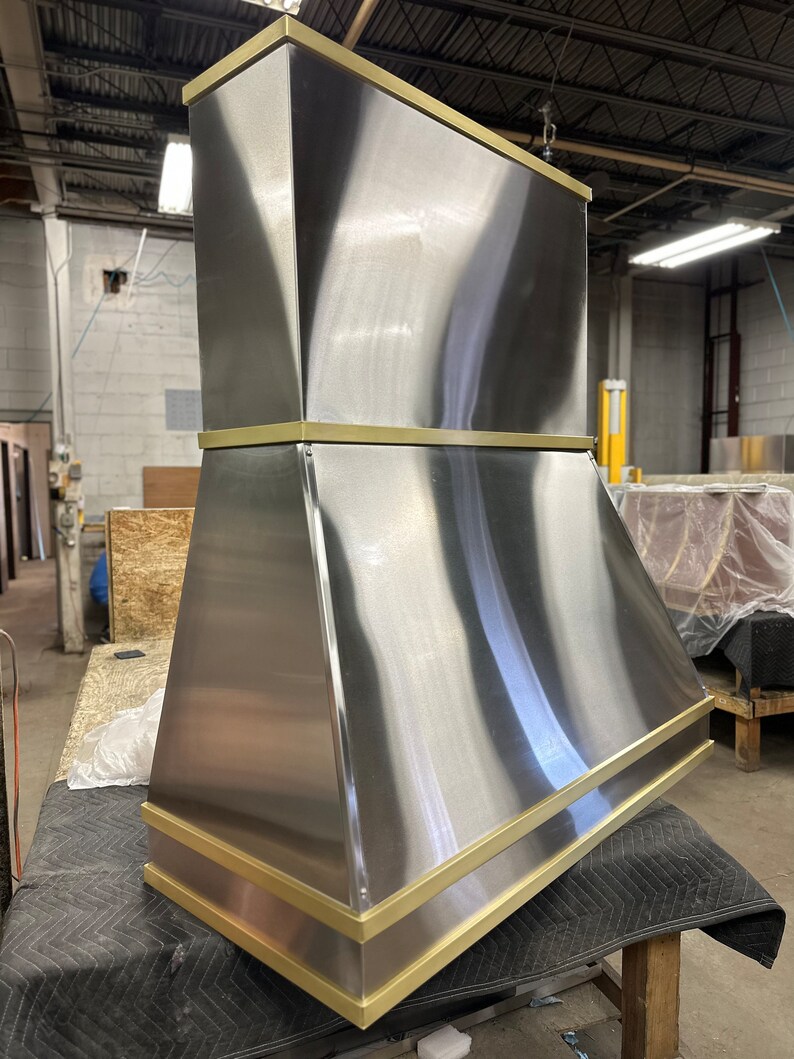 Custom Stainless and Brass Kitchen Range Hood Etsy