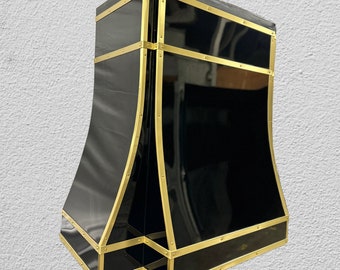 Kitchen Decor - Vented Range Hood: Black and Brass Hood