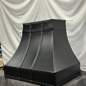 Curved Zinc Range Hood | Black Vent Hoods | Dark Kitchen Hoods