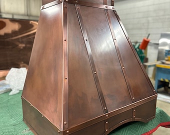 Custom Copper Hood for Kitchen Range: Vent included