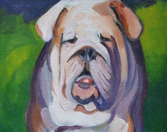 Bulldog original oil painting dog art