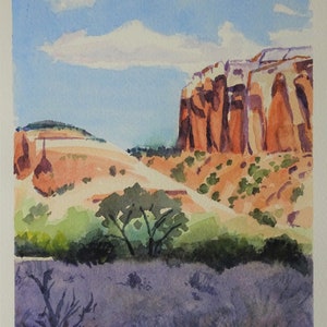New Mexico Ghost Ranch watercolor landscape