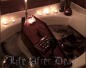 Coffin Bath Tray, Bathtray, Coffin Bathtray, Bath Caddy, Bathtub Tray, Bath Rack, Gothic, Goth, Horror, Coffin, Macabre, Bath Bomb Tray