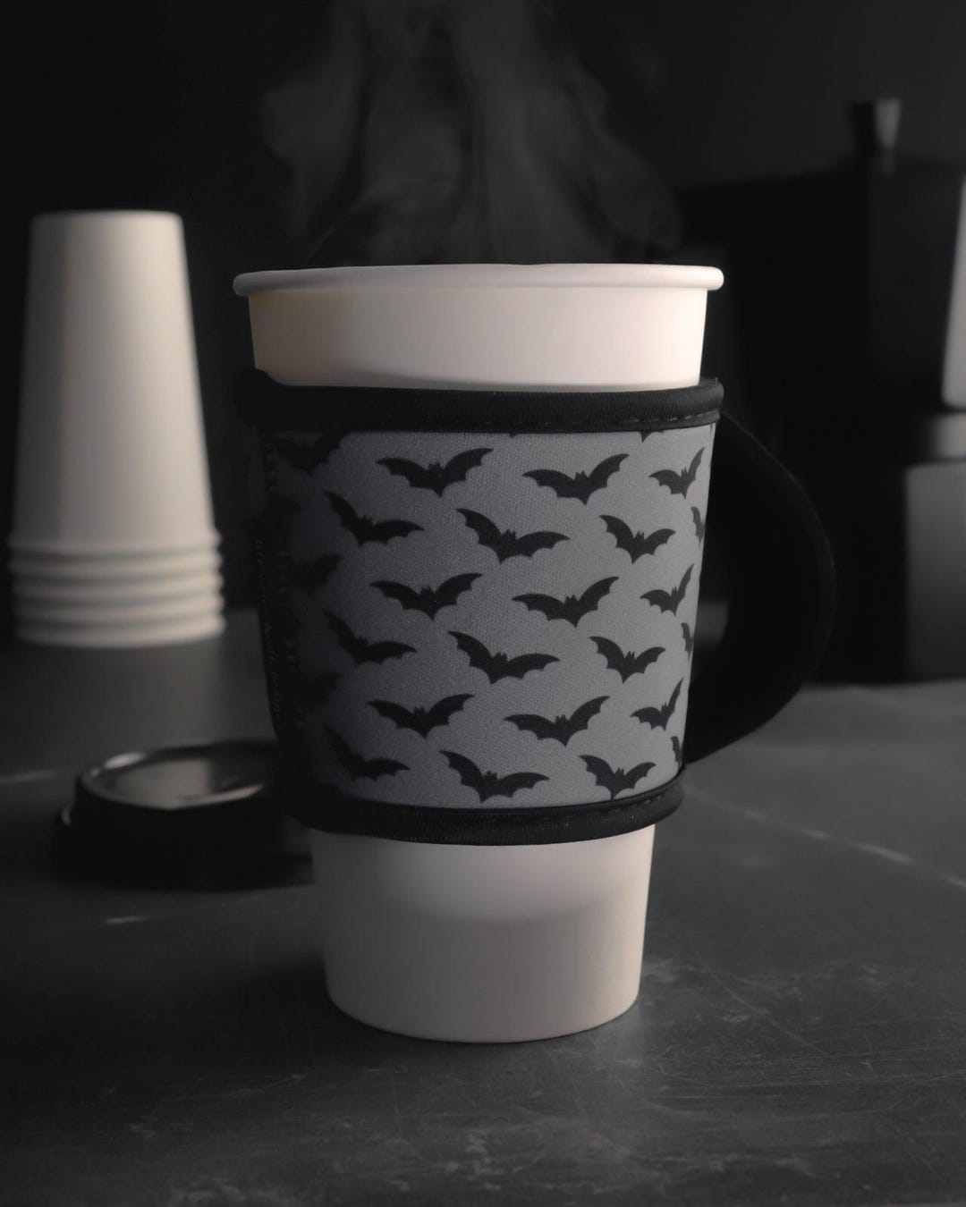Cup Cozy | Grey Bats | Coffee Sleeve | Iced Coffee Sleeve | Hot Coffee ...