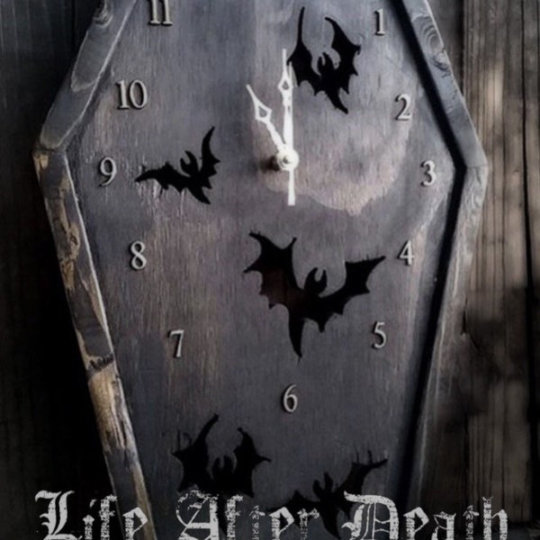 Coffin Bat Clock, Coffin Clock, Bat Clock, Gothic Clock, Clock, Bat, Gothic, Gothic Furniture, Horror, Horror Decor, Gothic Decor