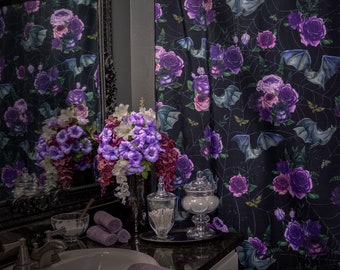 Shower Curtain | Nocturnus | Bats | Bat Shower Curtain | Gothic Shower Curtain | Gothic Bathroom | Spooky Bathroom Decor | Spooky Home Decor