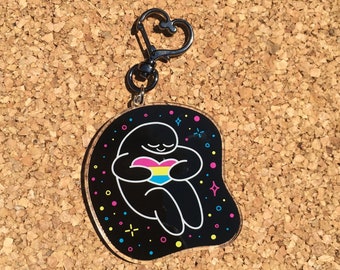 Pansexual Hearts of Pride LGBTQIA Arcylic Keychain Charm | LAST CHANCE