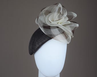 Brown Cream Wedding Hat - Royal Enclosure Ascot Hat