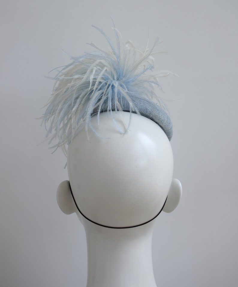 Light Blue Pillbox Hat Powder Blue Cocktail Hat Pastel Blue Ladies Day Racing Style Derby Hat Pale Blue Wedding Fascinator Ascot Hat