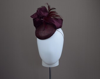 Bereit, Ascot-Hut zu tragen – Burgunderroter Fascinator-Hut – Rote-Bete-Fascinator-Hut – Weinroter Hochzeits-Fascinator-Hut – Roter Royal-Ascot-Hut