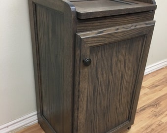 Wood Hamper Trash Can in Oak by Ideas to Home
