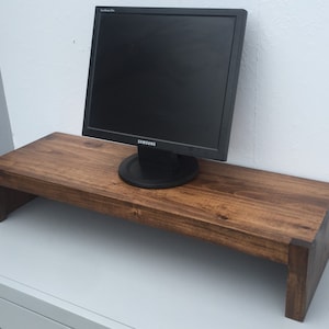 Rustic TV/Monitor Riser in Alder in 26&quot; or 38&quot;w x 12&quot;d x 7&quot;h by ideastohome