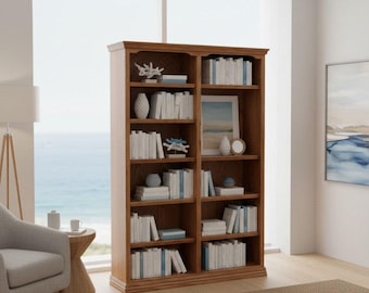 Traditional Oak 48"Wide Standard Open Bookshelves