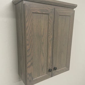 Over the Toilet Oak Bathroom Vanity/Medicine Cabinet Shaker Style in Oak Wood by Ideas to Home