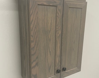 Over the Toilet Oak Bathroom Vanity/Medicine Cabinet Shaker Style in Oak Wood by Ideas to Home