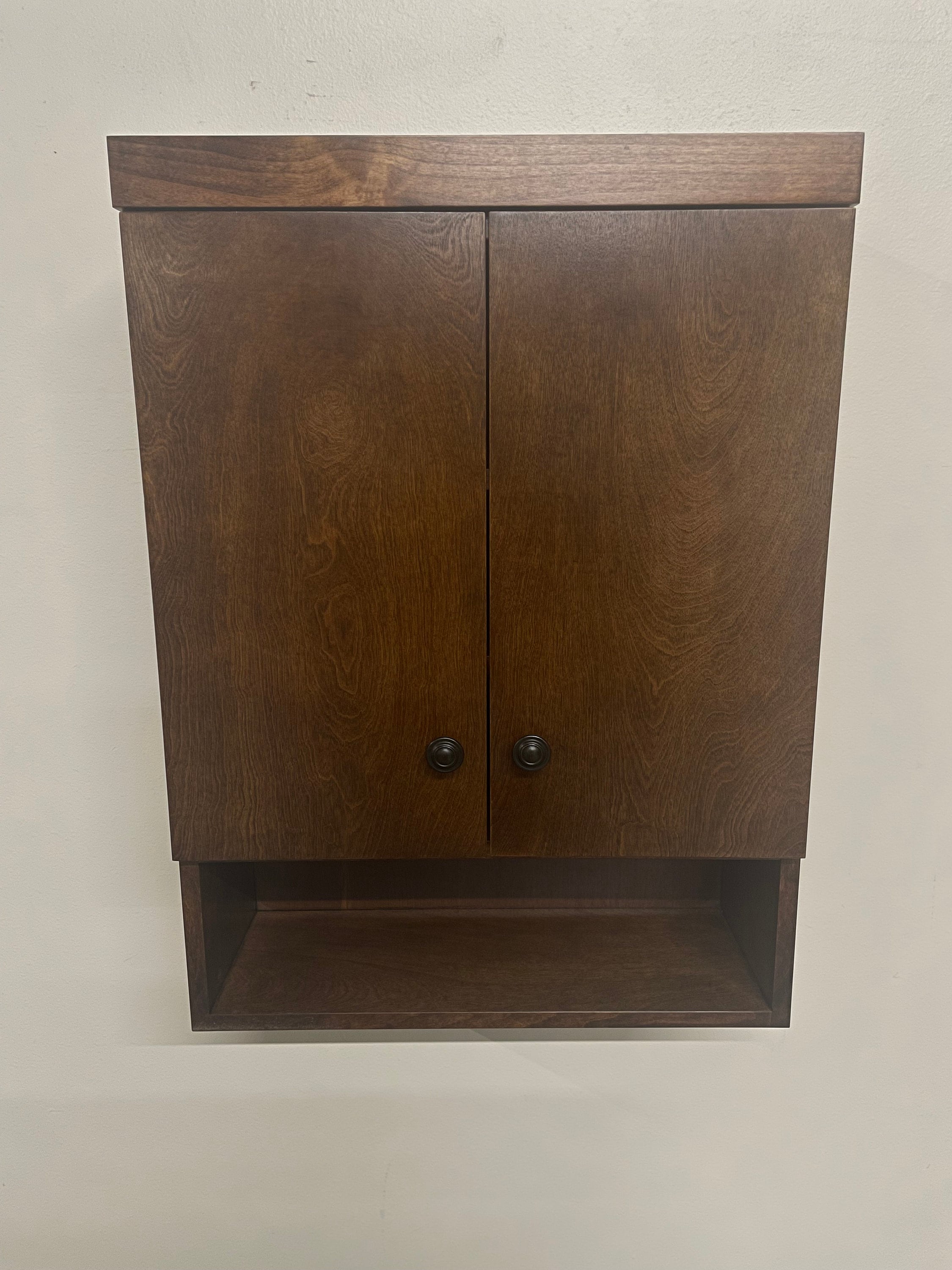 Over the Toilet Alder Bathroom Vanity/Medicine Cabinet Modern Style with Open Bottom in Alder Wood by Ideas to Home