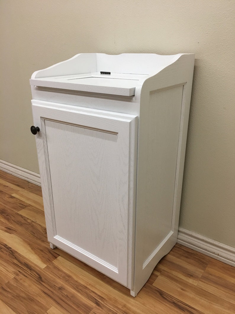 Wood Hamper Trash Can in Oak by Ideas to Home Etsy