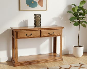 Traditional Oak Sofa Console Table O-T247