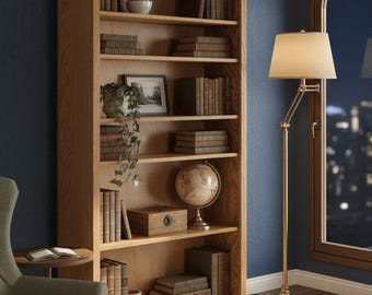 Traditional Oak 36"Wide Standard Open Bookshelves