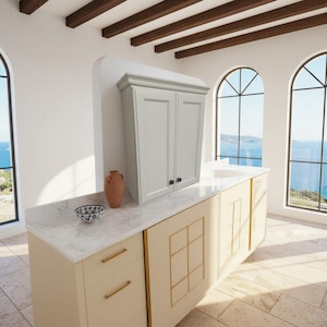 Alder Wood Over-the-Toilet Bathroom Cabinet Shaker Style Storage Vanity