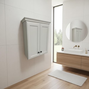 Alder Traditional Wood Over-The-Toilet Bathroom Storage Cabinet with Shelves