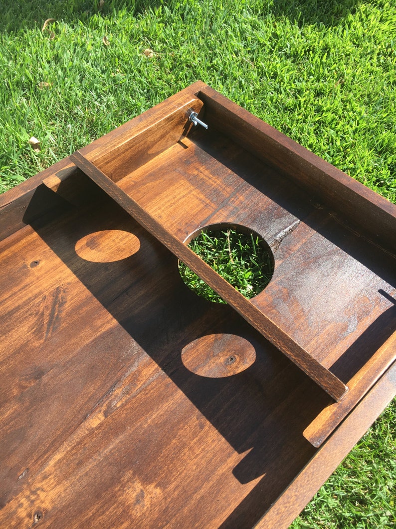 Cornhole Bean Bag Toss Game Rustic Handmade Solid Wood 2x4 Etsy