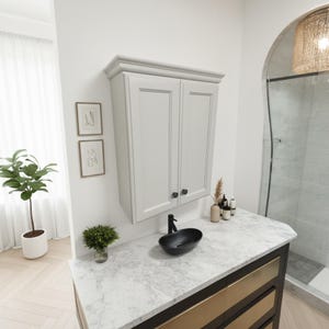 Alder Wood Bathroom Vanity Over Toilet Shaker Cabinet Storage Furniture