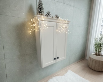 Handcrafted Alder Over-The-Toilet Bathroom Vanity Medicine Cabinet with Storage